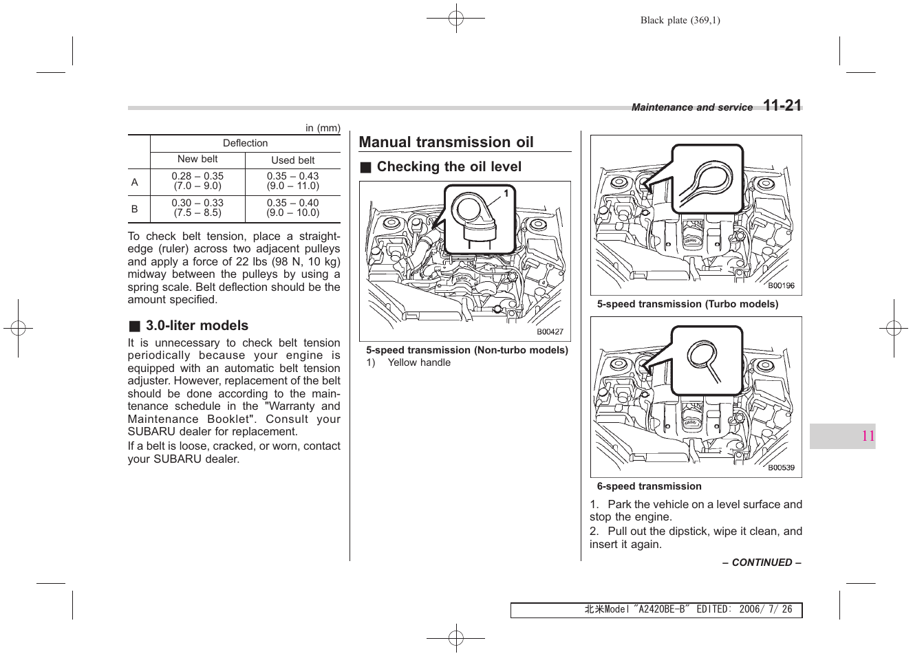 Manual transmission oil | Subaru 2007 Legacy User Manual | Page 364 / 442
