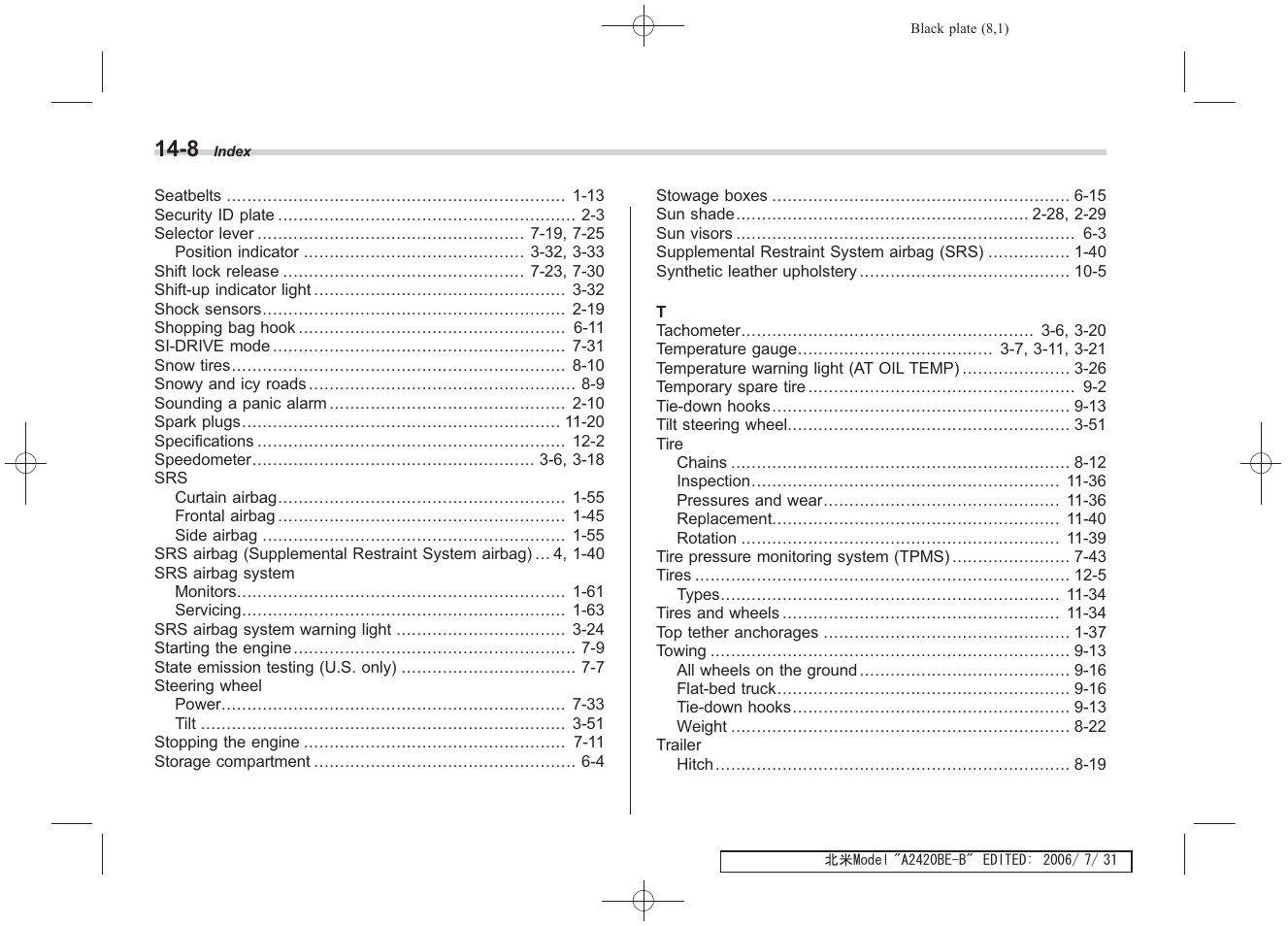 Subaru 2007 Legacy User Manual | Page 437 / 442
