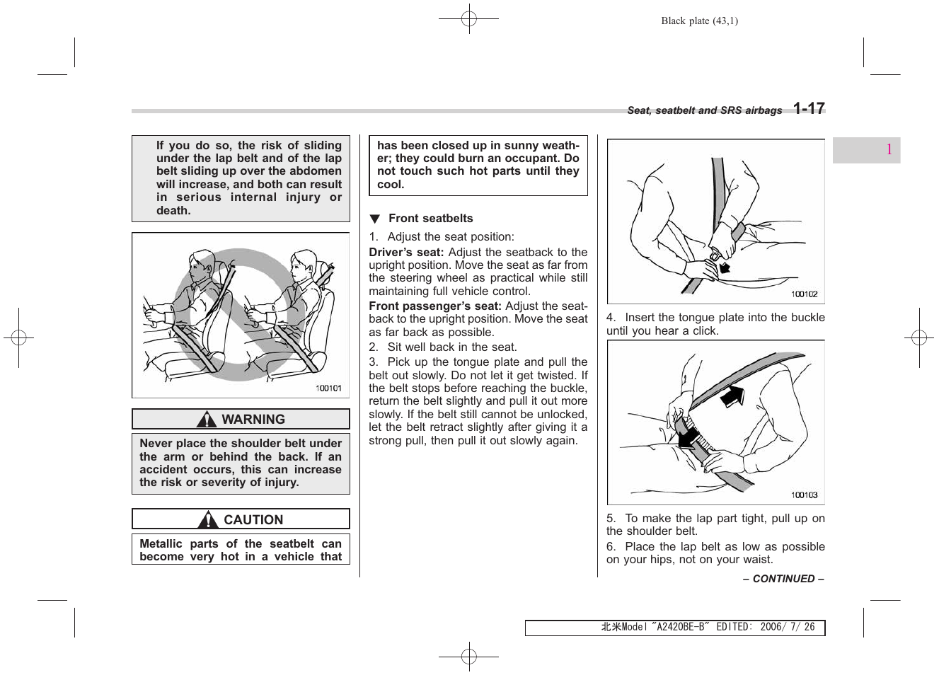 Subaru 2007 Legacy User Manual | Page 44 / 442