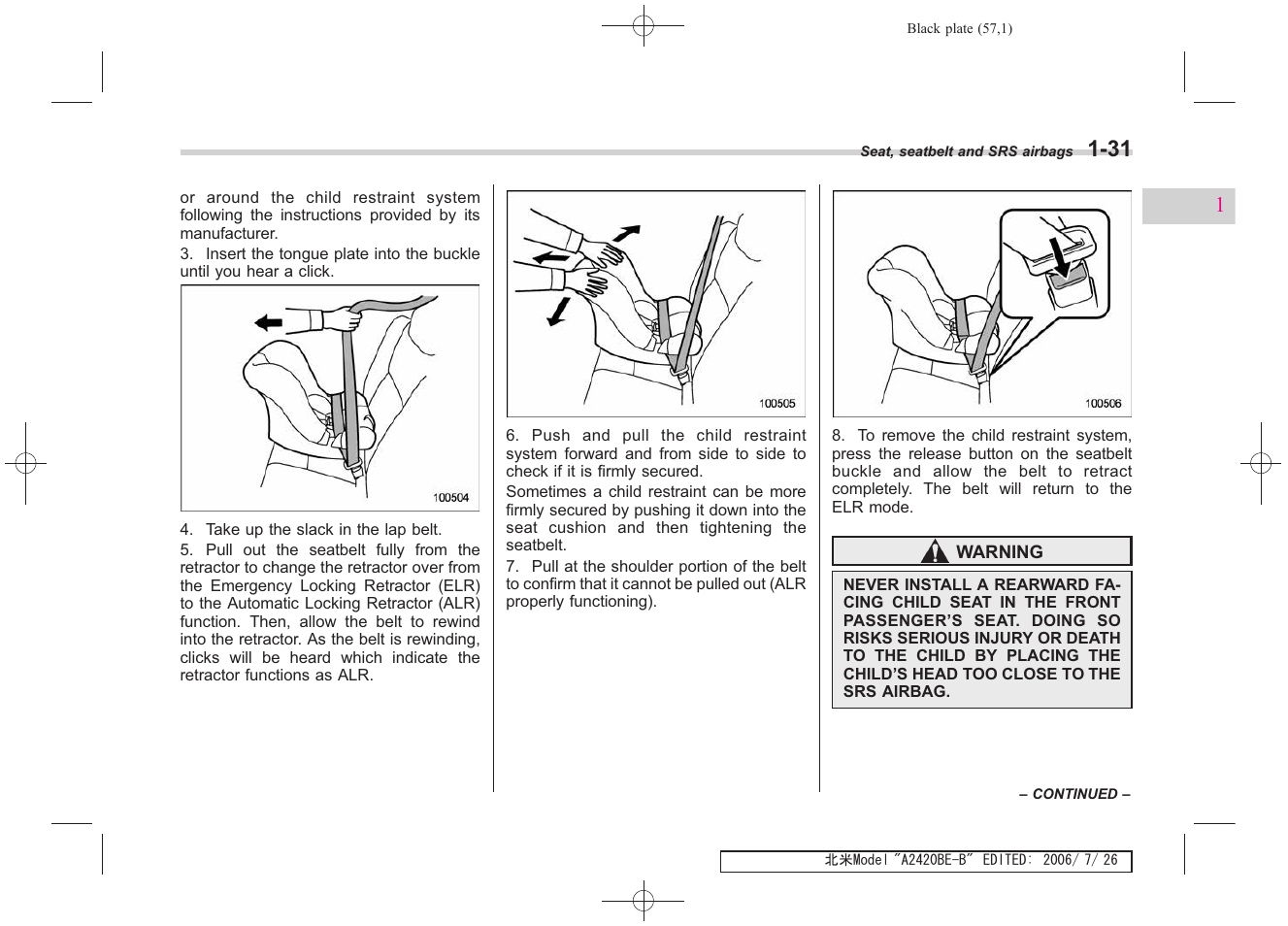 Subaru 2007 Legacy User Manual | Page 58 / 442