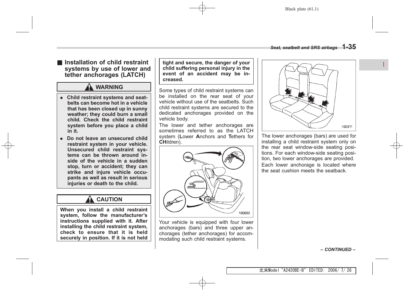 Subaru 2007 Legacy User Manual | Page 62 / 442