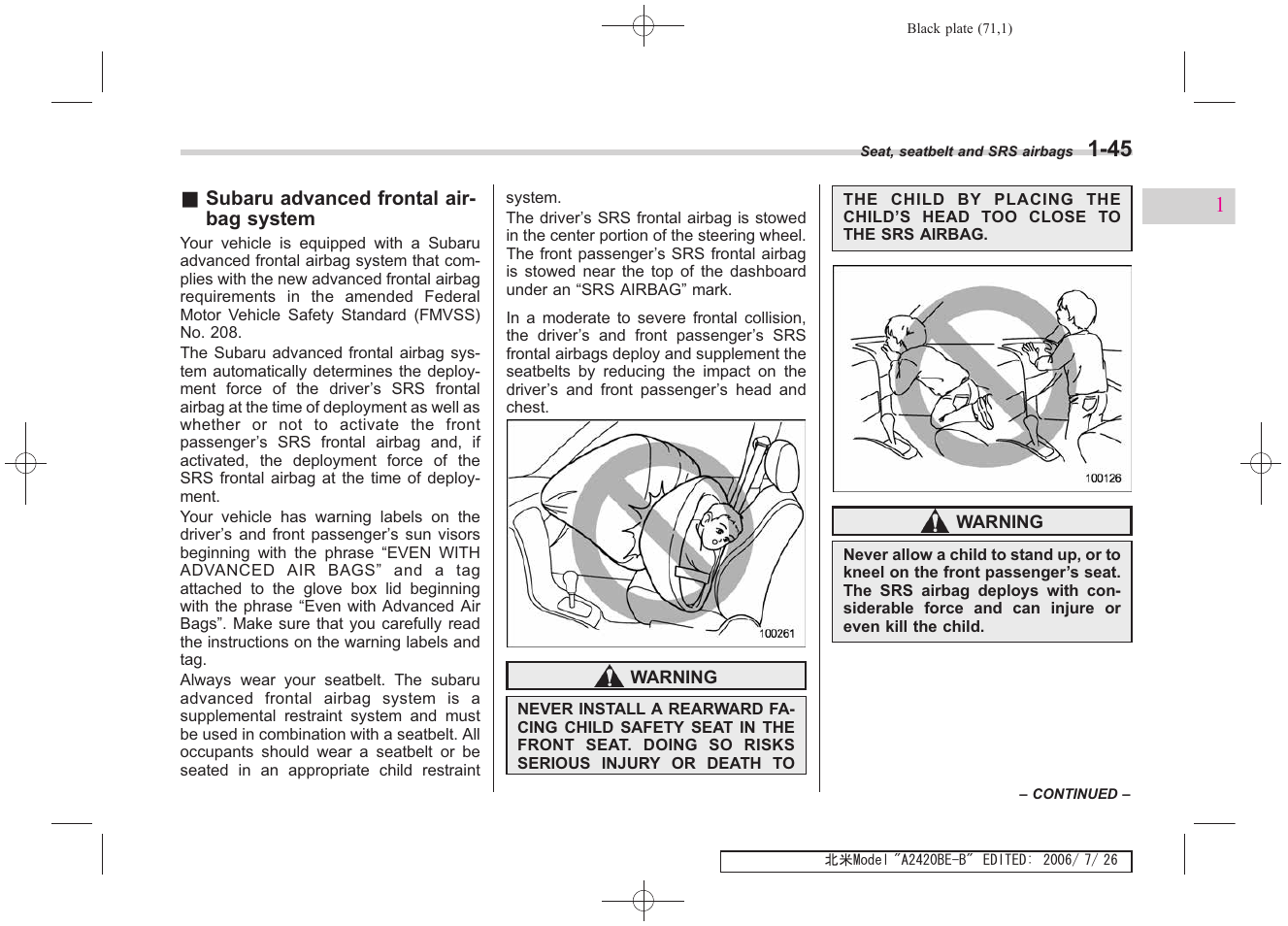 Subaru 2007 Legacy User Manual | Page 72 / 442