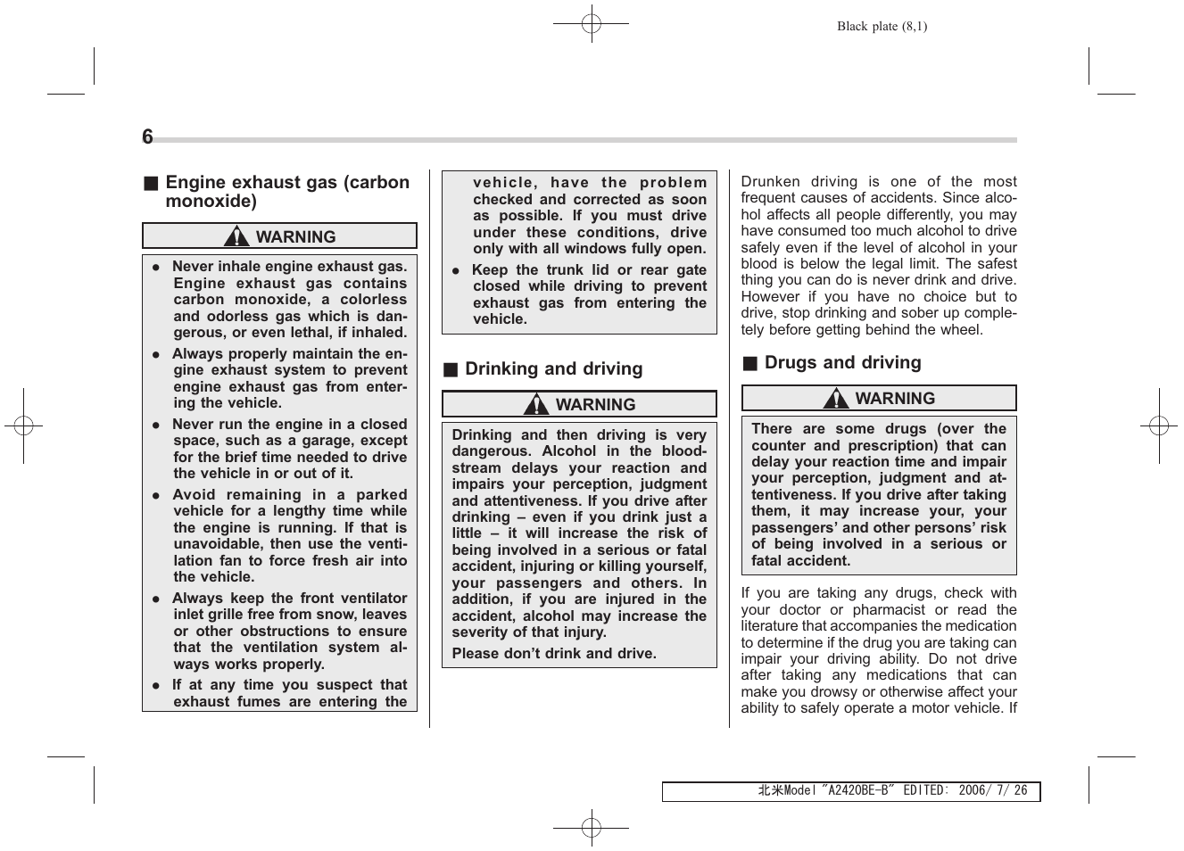 Subaru 2007 Legacy User Manual | Page 9 / 442