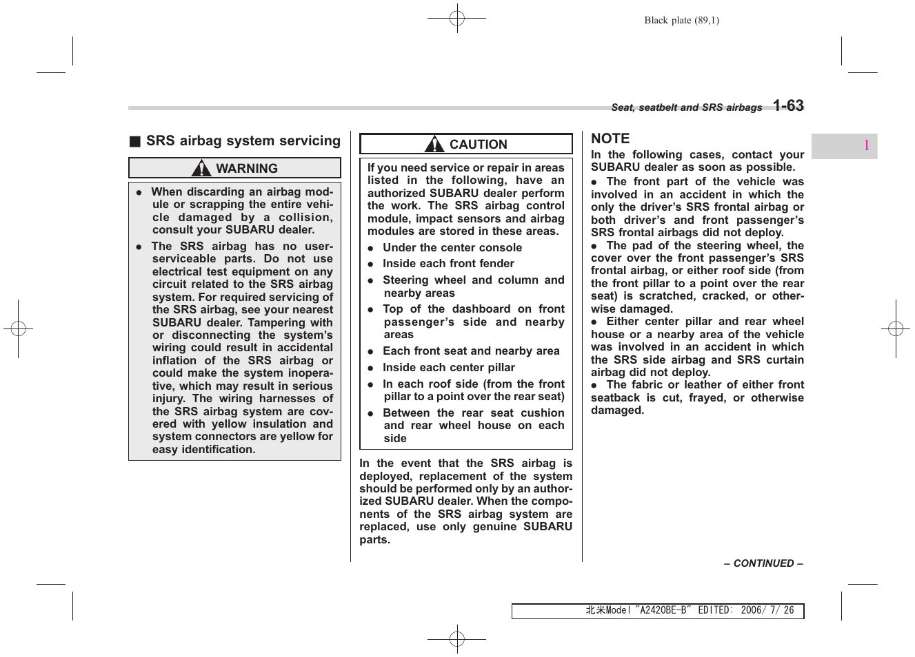 Subaru 2007 Legacy User Manual | Page 90 / 442
