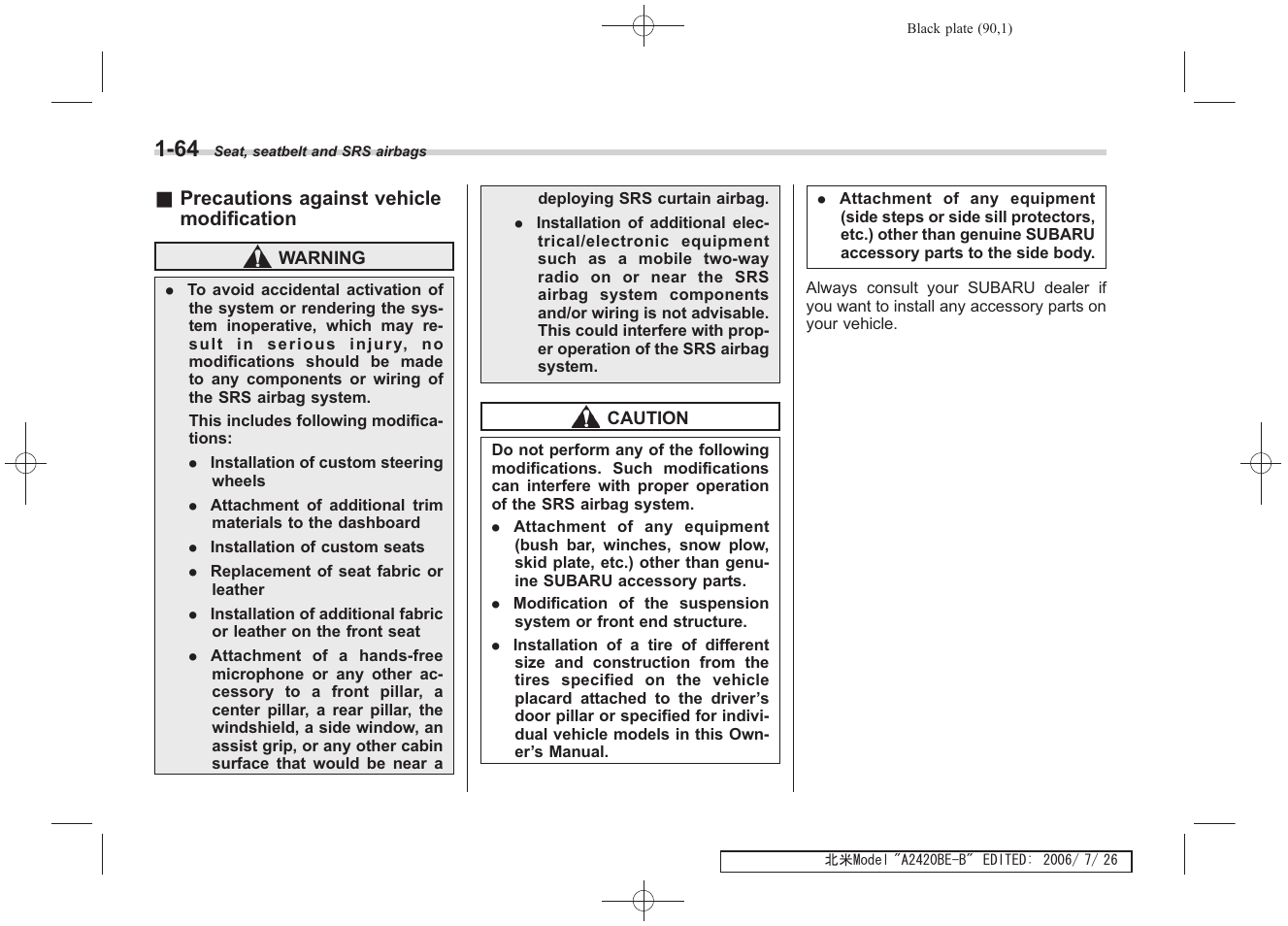 Subaru 2007 Legacy User Manual | Page 91 / 442