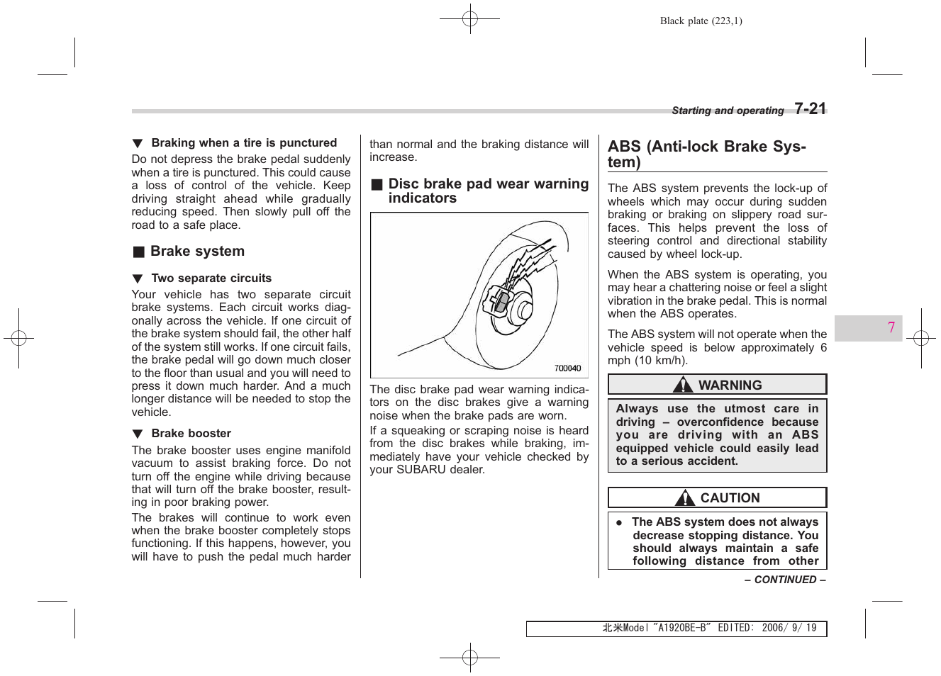 Abs (anti-lock brake sys- tem) | Subaru 2007 Impreza WRX User Manual | Page 218 / 364