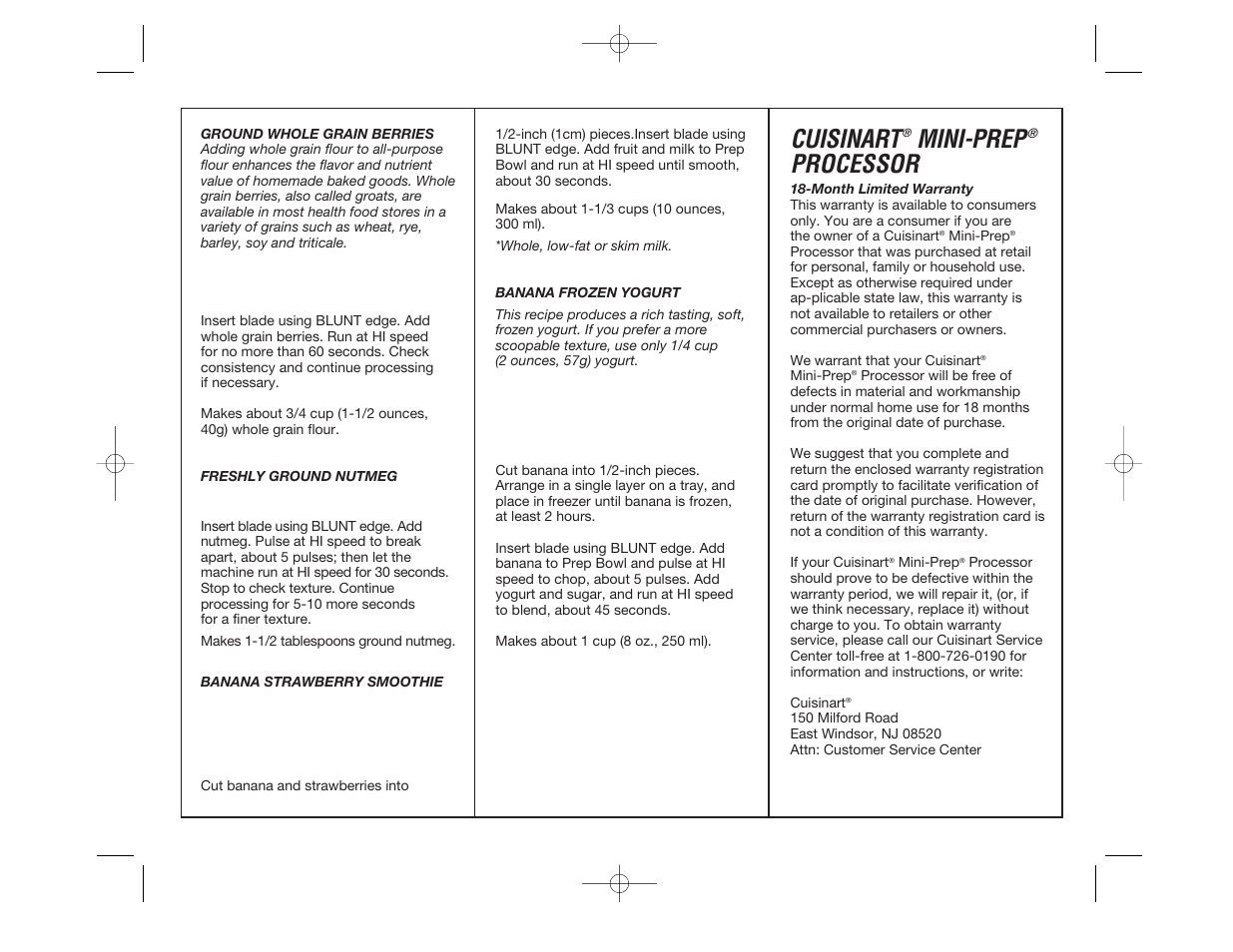 Cuisinart, Mini-prep, Processor | Cuisinart DLC-1 User Manual | Page 13 / 16