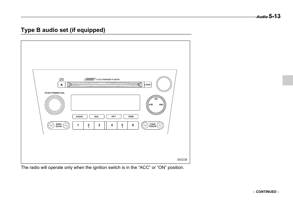 Type b audio set (if equipped) | Subaru 2006 Legacy User Manual | Page 186 / 425