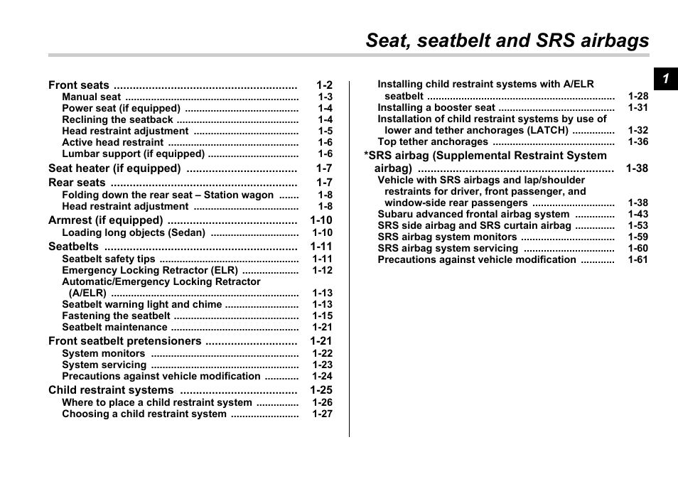 Msa5m0604a_9, Seat, seatbelt and srs airbags | Subaru 2006 Legacy User Manual | Page 26 / 425