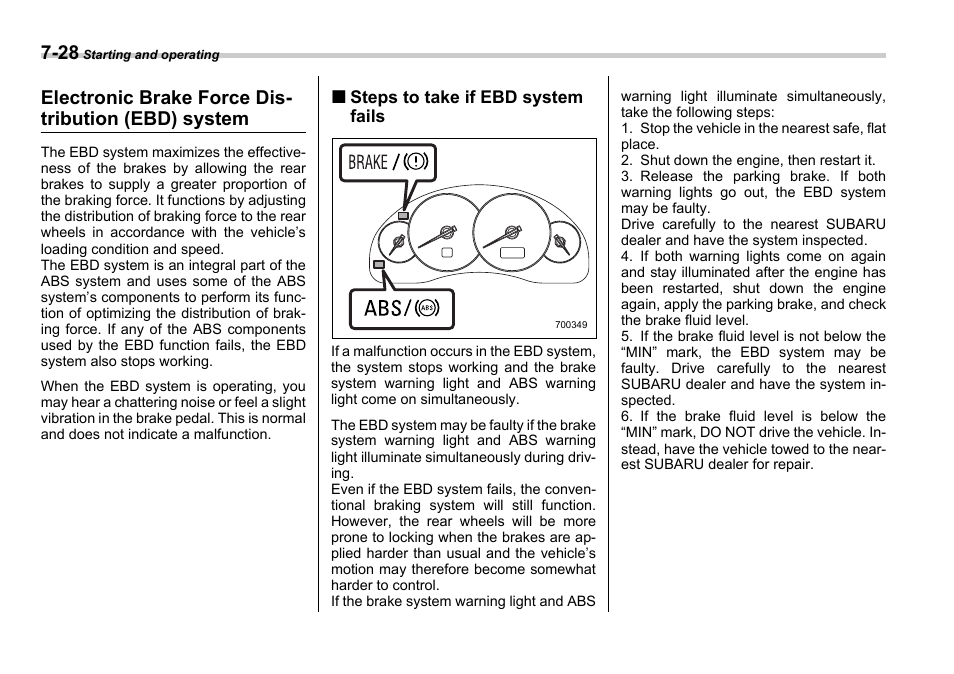 Electronic brake force dis- tribution (ebd) system | Subaru 2006 Legacy User Manual | Page 267 / 425