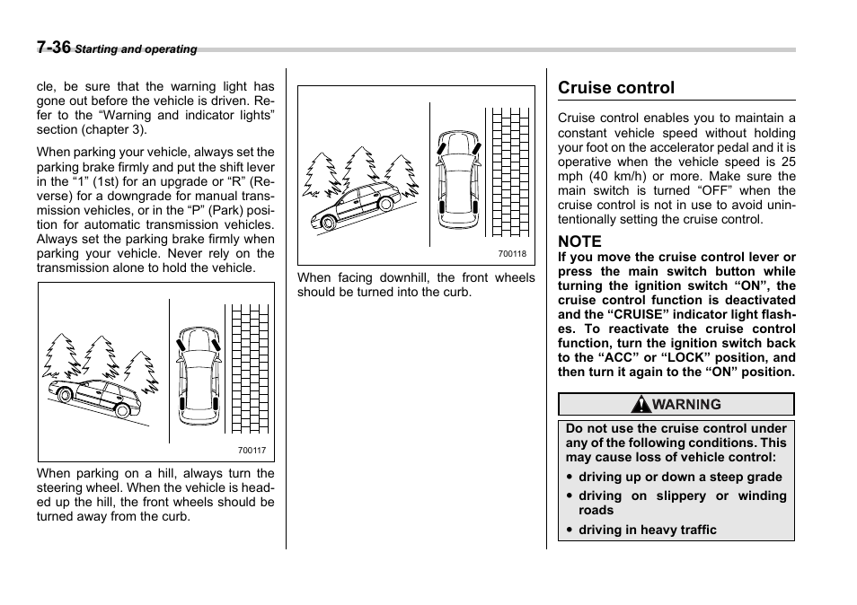 Cruise control | Subaru 2006 Legacy User Manual | Page 275 / 425