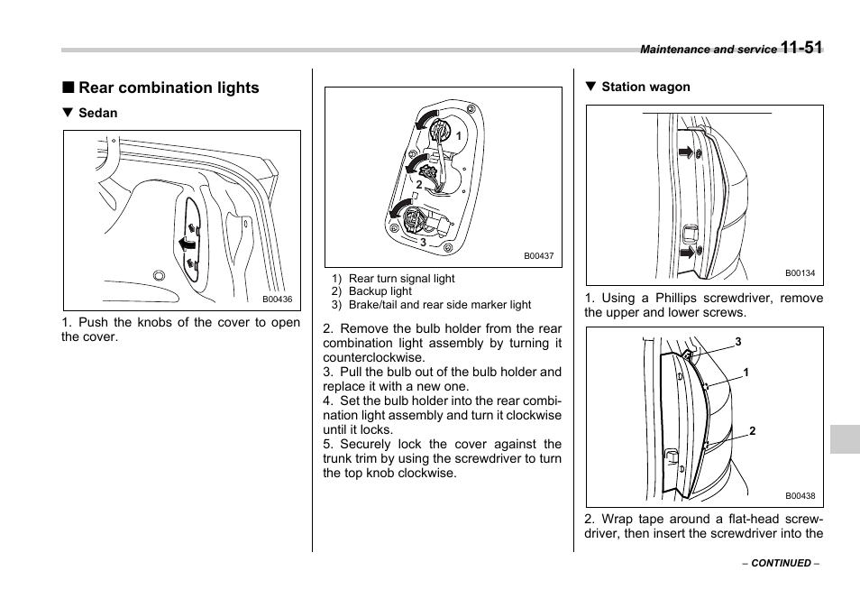 Rear combination lights | Subaru 2006 Legacy User Manual | Page 384 / 425