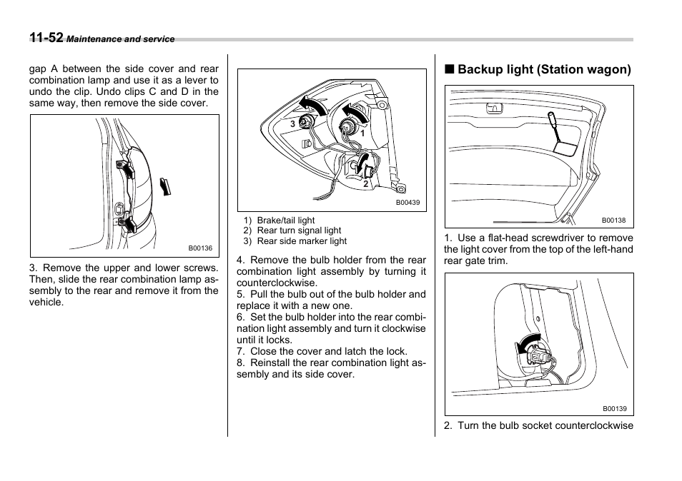 Backup light (station wagon) | Subaru 2006 Legacy User Manual | Page 385 / 425