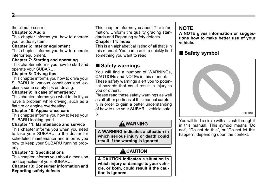 Subaru 2006 Legacy User Manual | Page 5 / 425