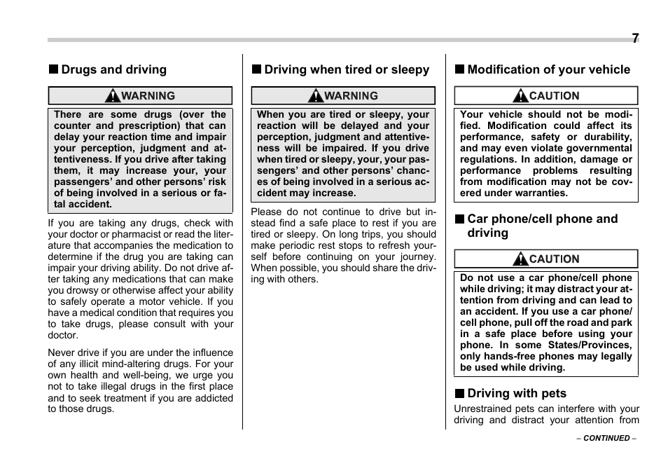 Subaru 2006 Impreza WRX User Manual | Page 10 / 365