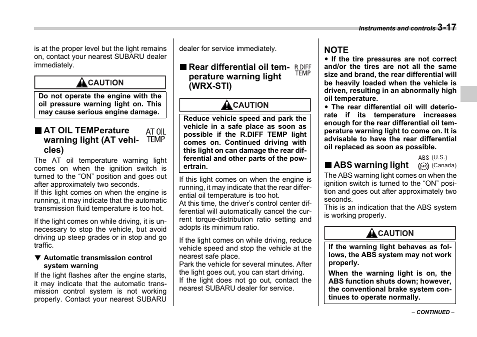 Subaru 2006 Impreza WRX User Manual | Page 130 / 365