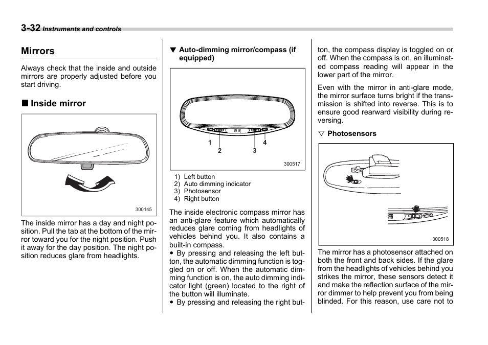 Mirrors | Subaru 2006 Impreza WRX User Manual | Page 145 / 365