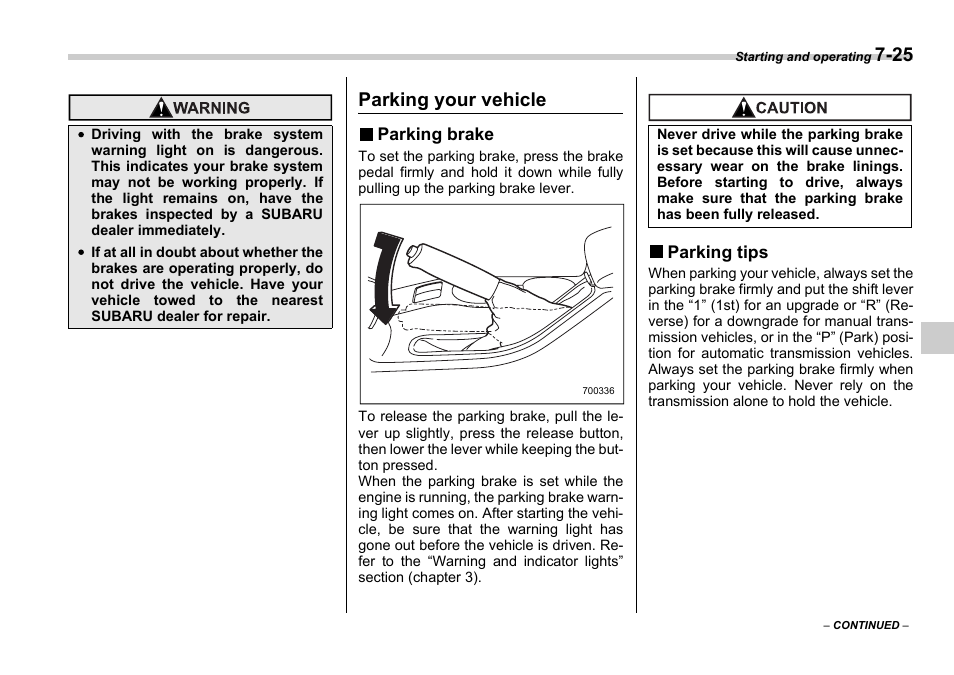 Parking your vehicle | Subaru 2006 Impreza WRX User Manual | Page 222 / 365