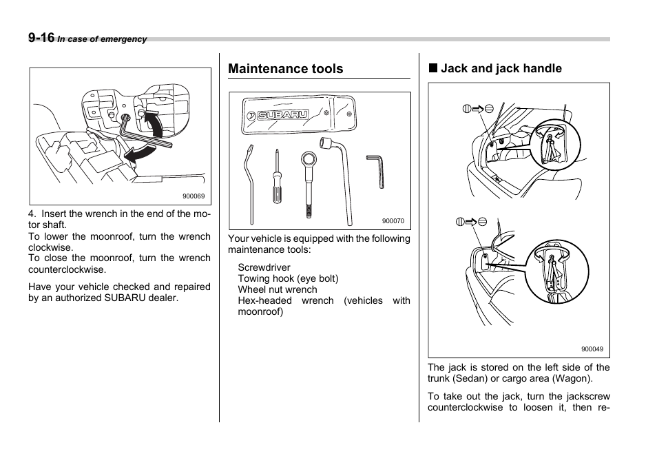 Maintenance tools | Subaru 2006 Impreza WRX User Manual | Page 271 / 365