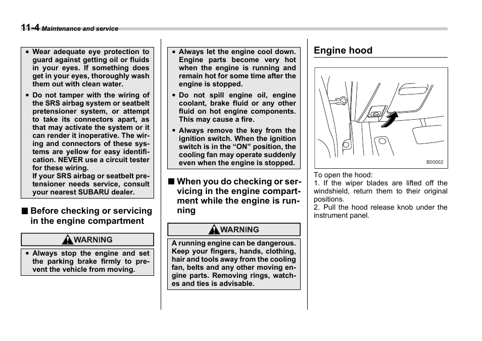 Engine hood | Subaru 2006 Impreza WRX User Manual | Page 283 / 365