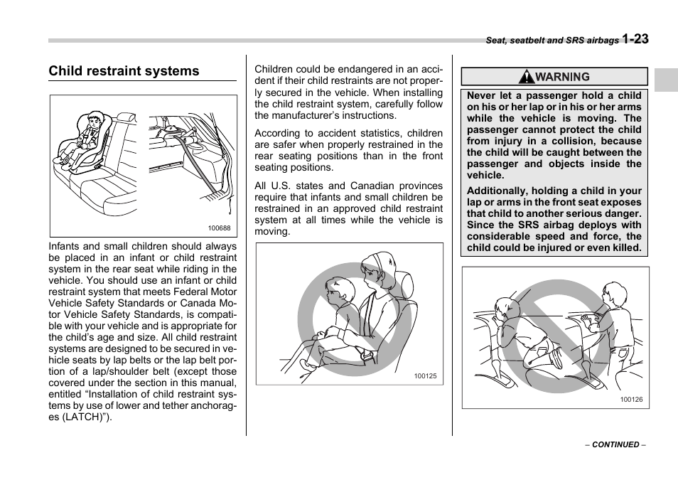 Child restraint systems | Subaru 2006 Impreza WRX User Manual | Page 50 / 365