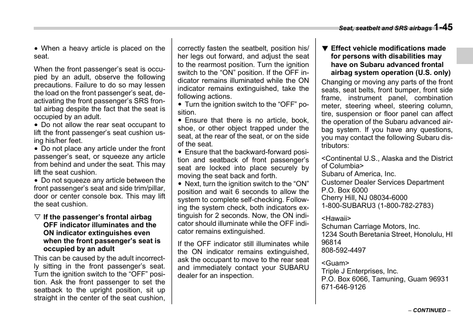 Subaru 2006 Impreza WRX User Manual | Page 72 / 365