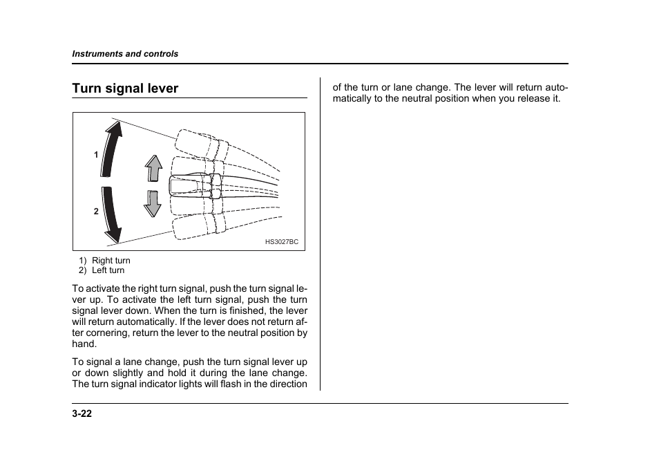 Turn signal lever | Subaru 2006 Baja User Manual | Page 149 / 487