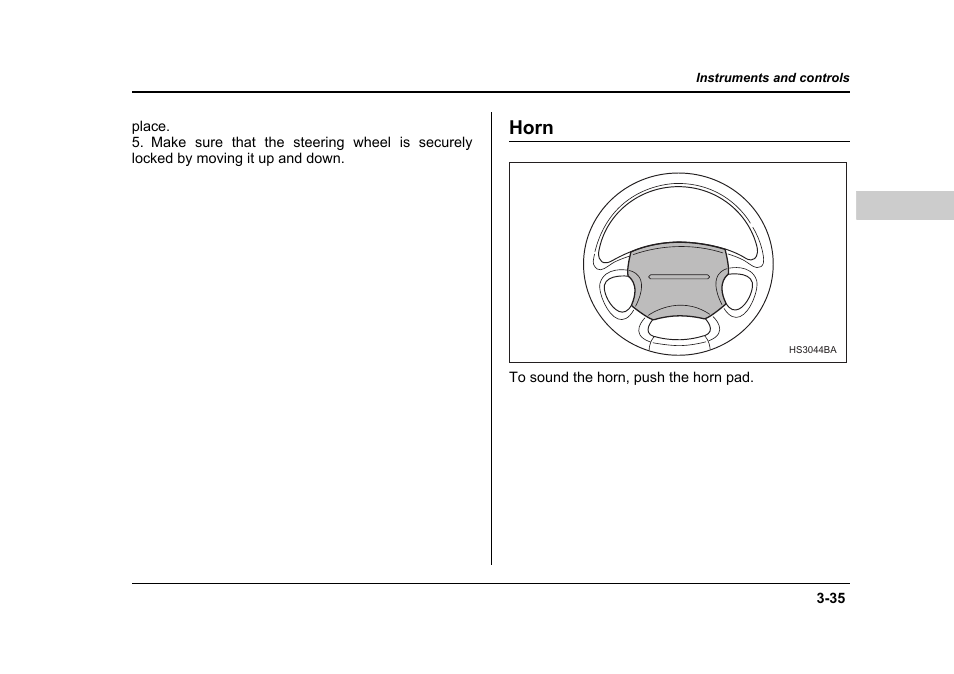 Horn | Subaru 2006 Baja User Manual | Page 162 / 487