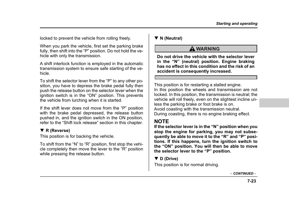 Subaru 2006 Baja User Manual | Page 276 / 487