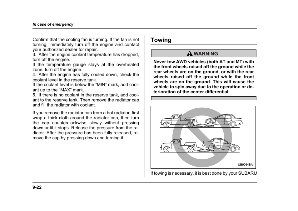 Towing | Subaru 2006 Baja User Manual | Page 351 / 487