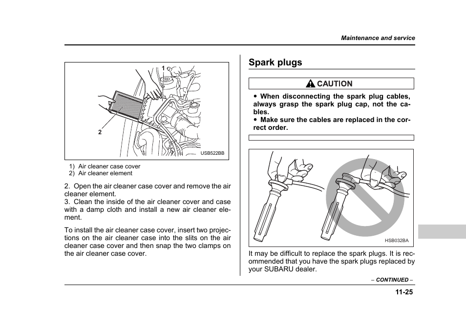 Spark plugs | Subaru 2006 Baja User Manual | Page 390 / 487