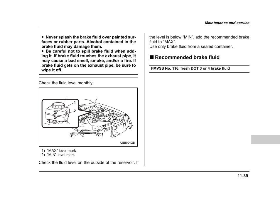 Recommended brake fluid | Subaru 2006 Baja User Manual | Page 404 / 487