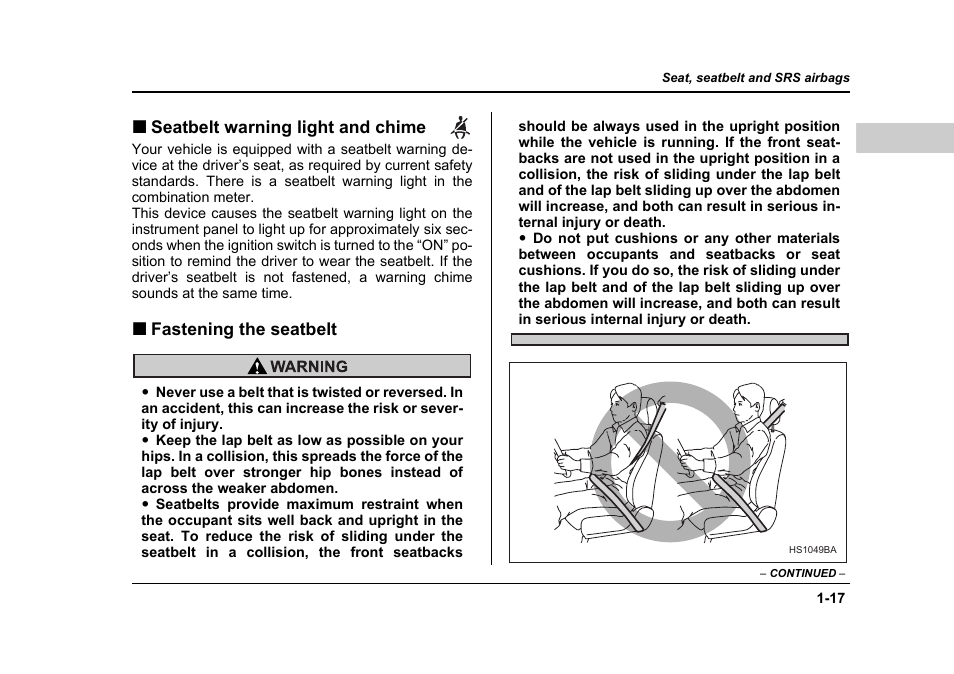 Subaru 2006 Baja User Manual | Page 42 / 487