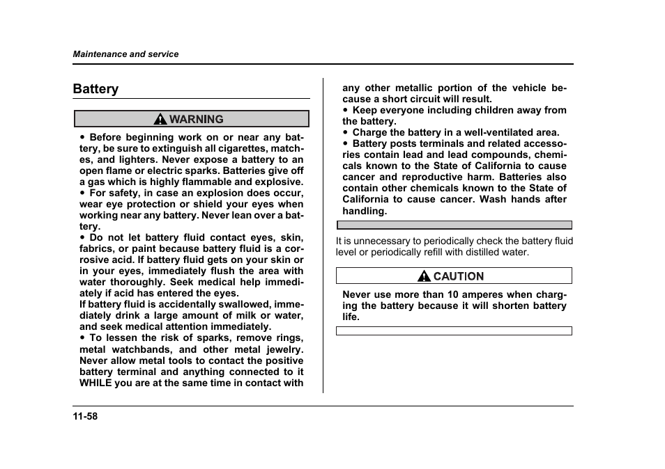 Battery | Subaru 2006 Baja User Manual | Page 423 / 487