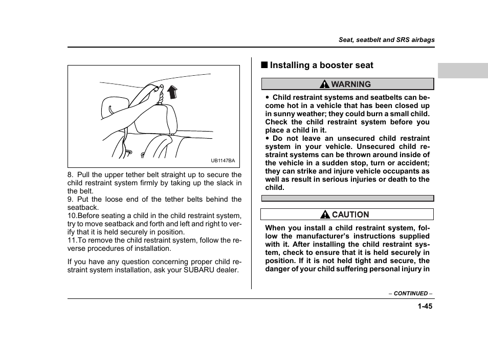 Subaru 2006 Baja User Manual | Page 70 / 487