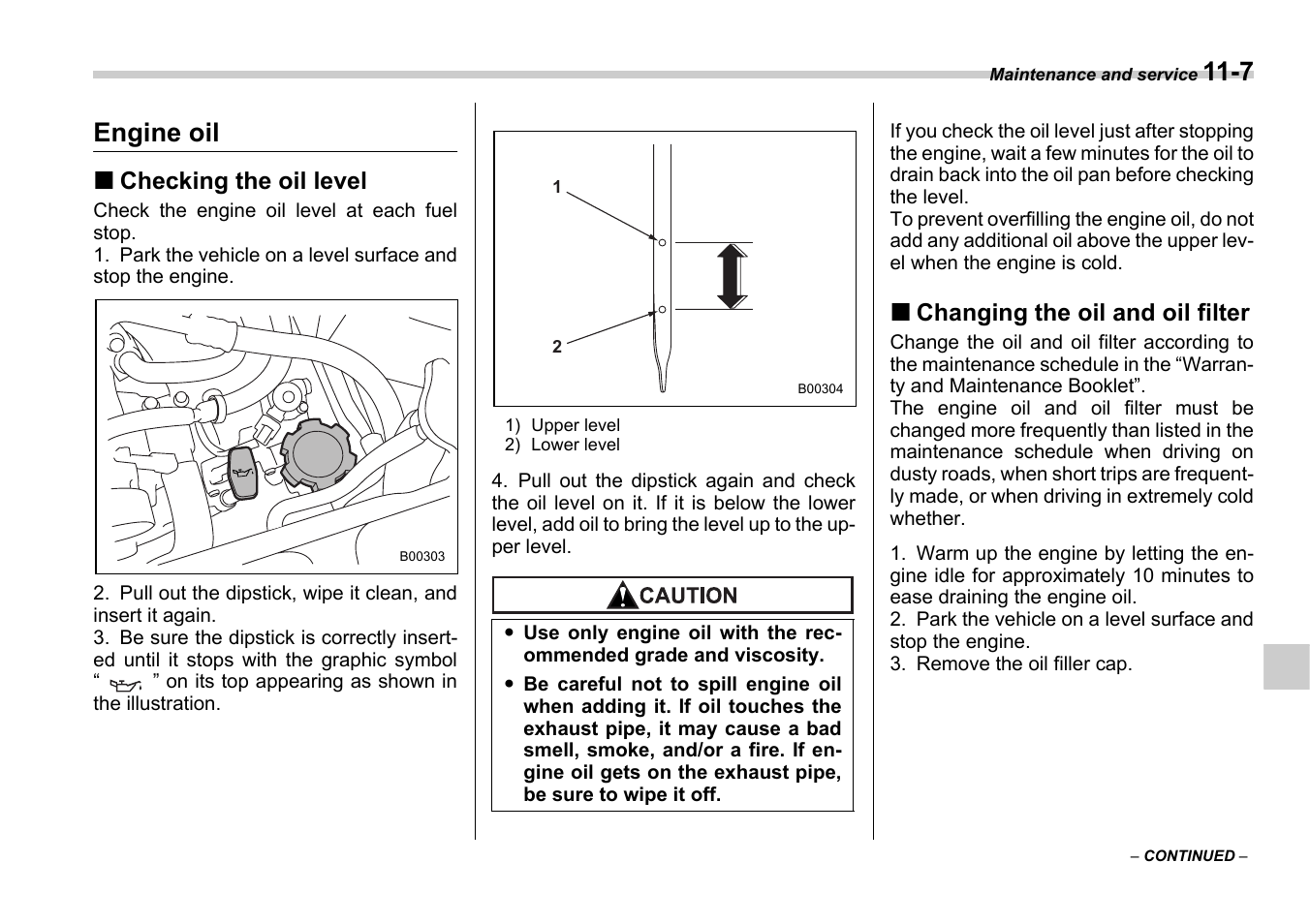 Engine oil | Subaru 2006 B9 Tribeca User Manual | Page 304 / 377
