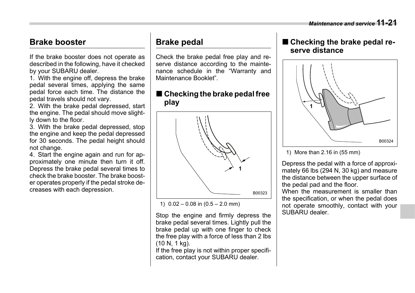 21 brake booster, Brake pedal | Subaru 2006 B9 Tribeca User Manual | Page 318 / 377