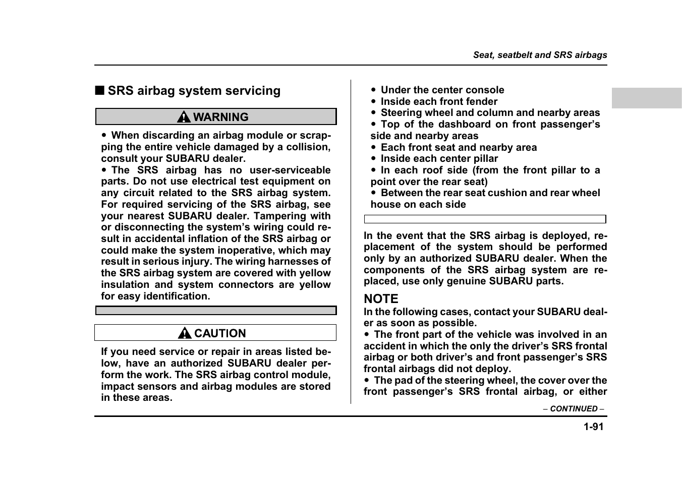 Subaru 2005 Legacy User Manual | Page 122 / 627