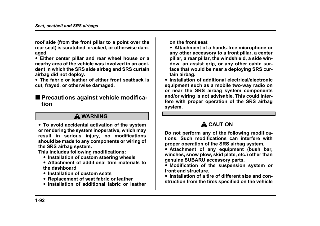 Subaru 2005 Legacy User Manual | Page 123 / 627
