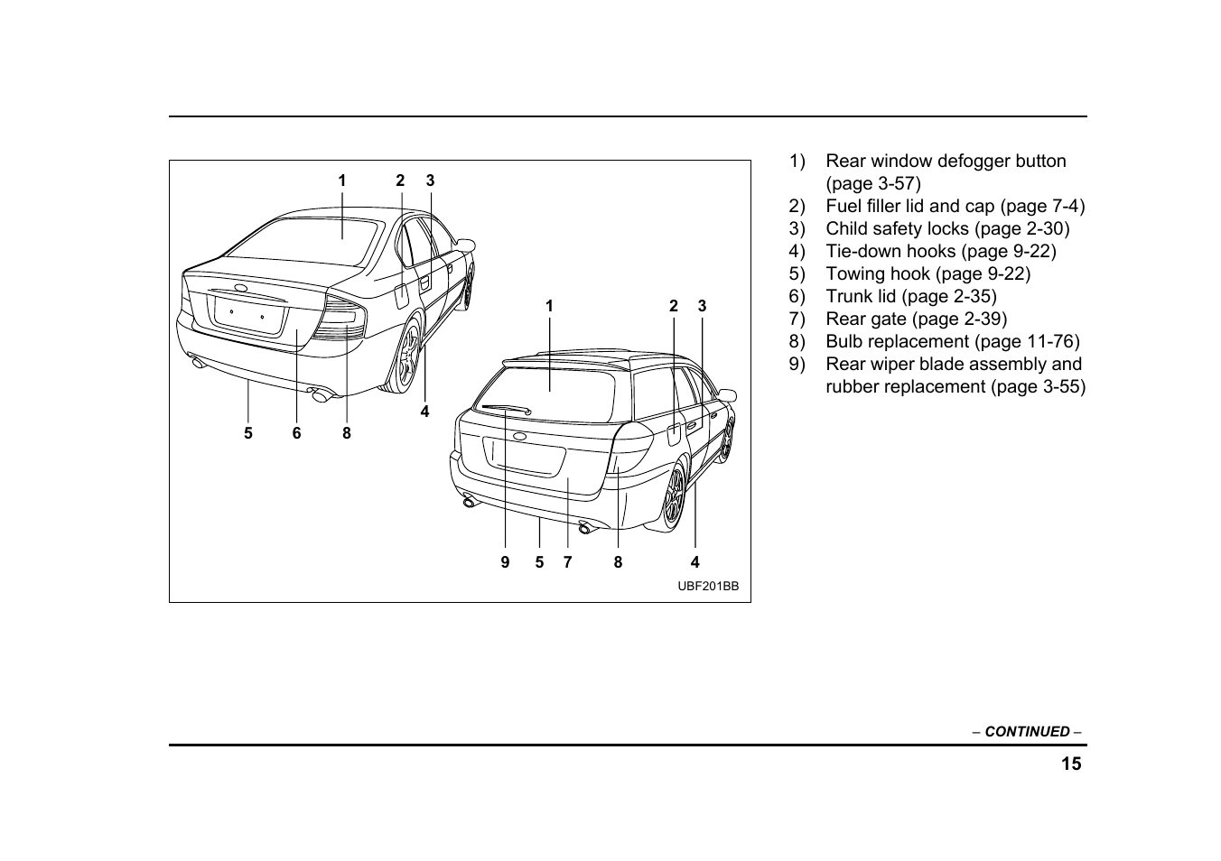 Subaru 2005 Legacy User Manual | Page 18 / 627