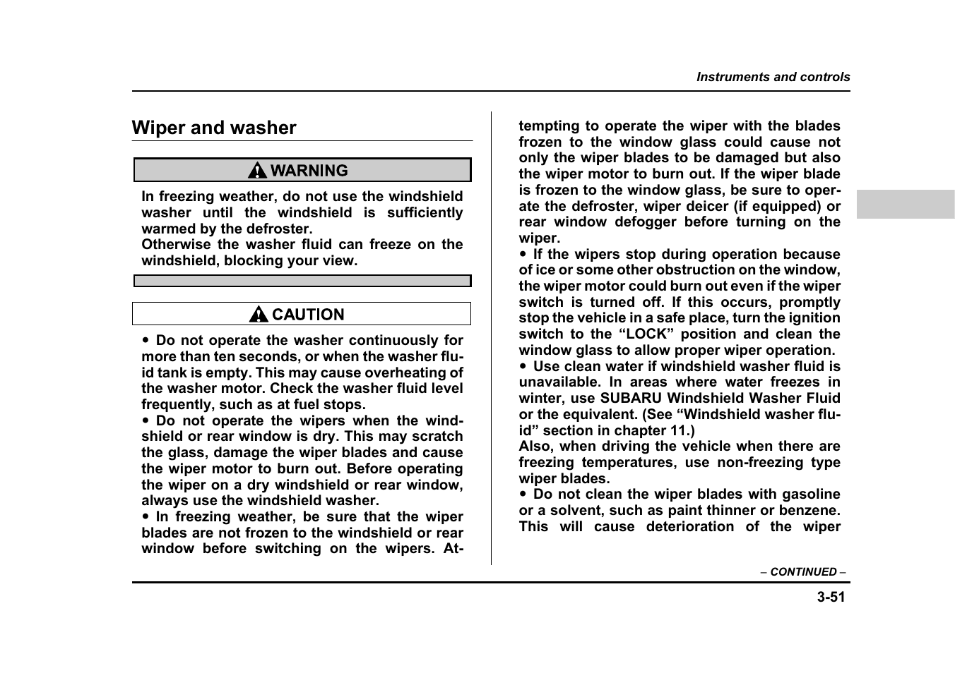 Wiper and washer | Subaru 2005 Legacy User Manual | Page 222 / 627