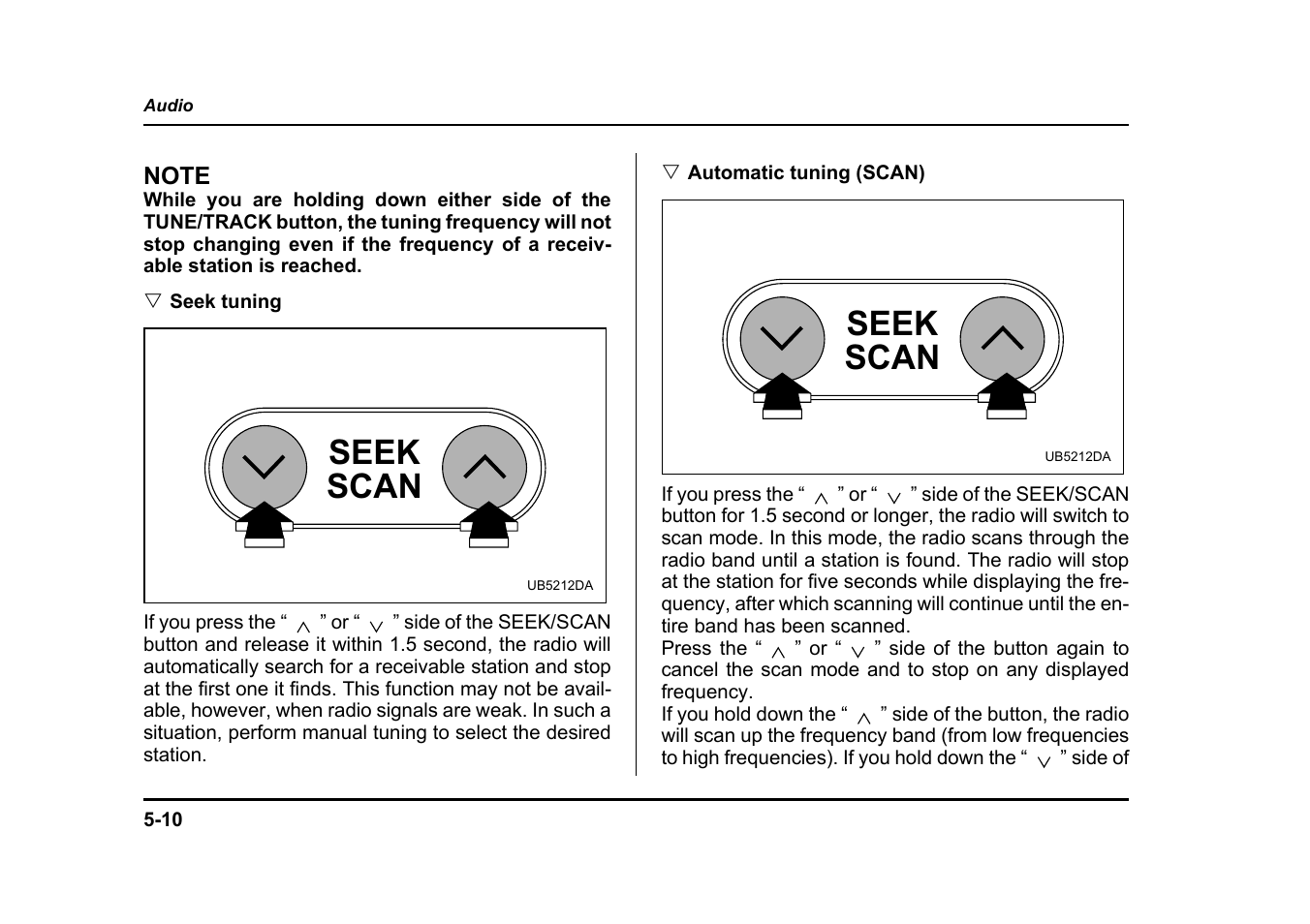 Seek scan | Subaru 2005 Legacy User Manual | Page 265 / 627