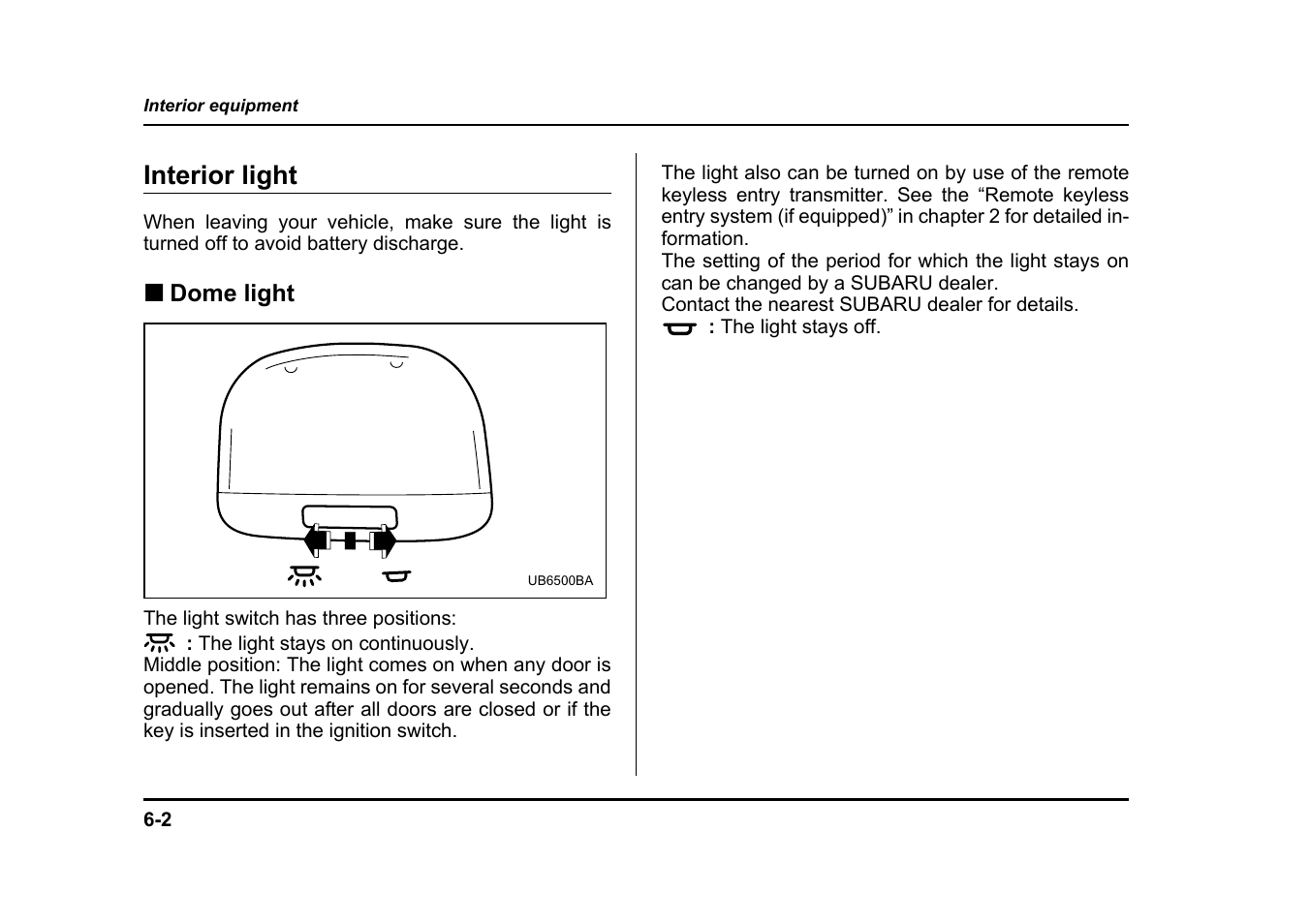 Interior light | Subaru 2005 Legacy User Manual | Page 319 / 627
