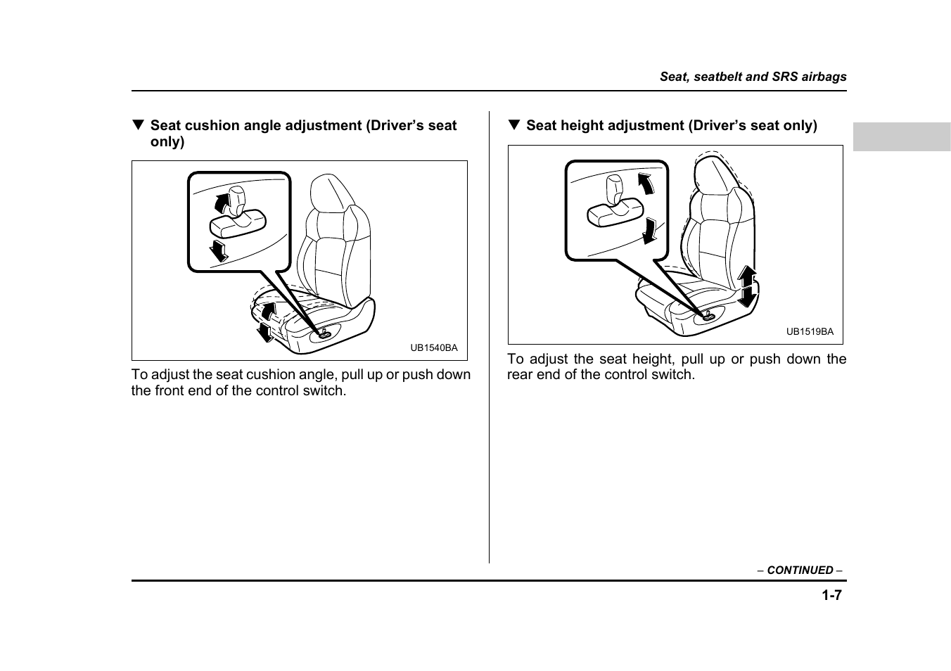 Subaru 2005 Legacy User Manual | Page 38 / 627