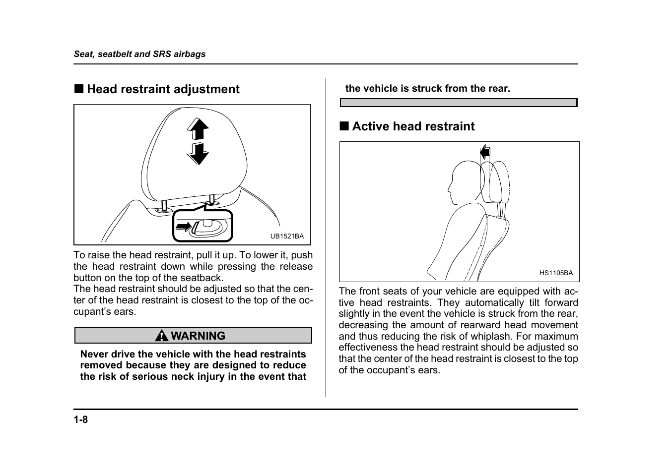 Subaru 2005 Legacy User Manual | Page 39 / 627