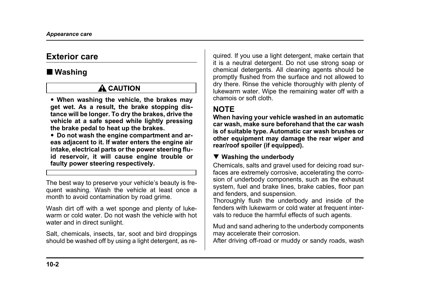 Exterior care | Subaru 2005 Legacy User Manual | Page 493 / 627