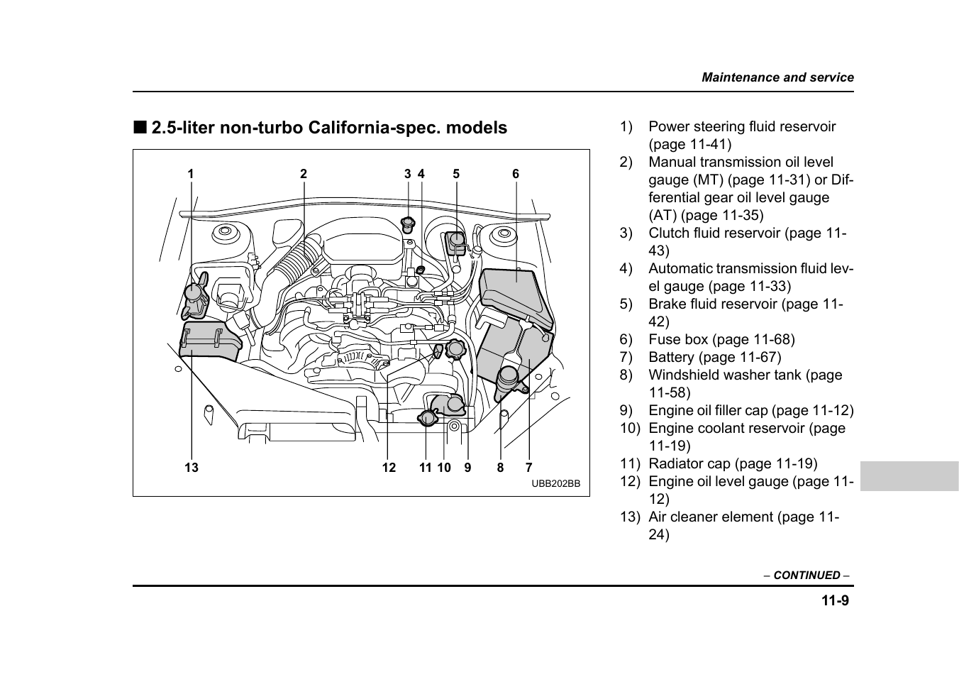 Liter non-turbo california-spec. models | Subaru 2005 Legacy User Manual | Page 508 / 627