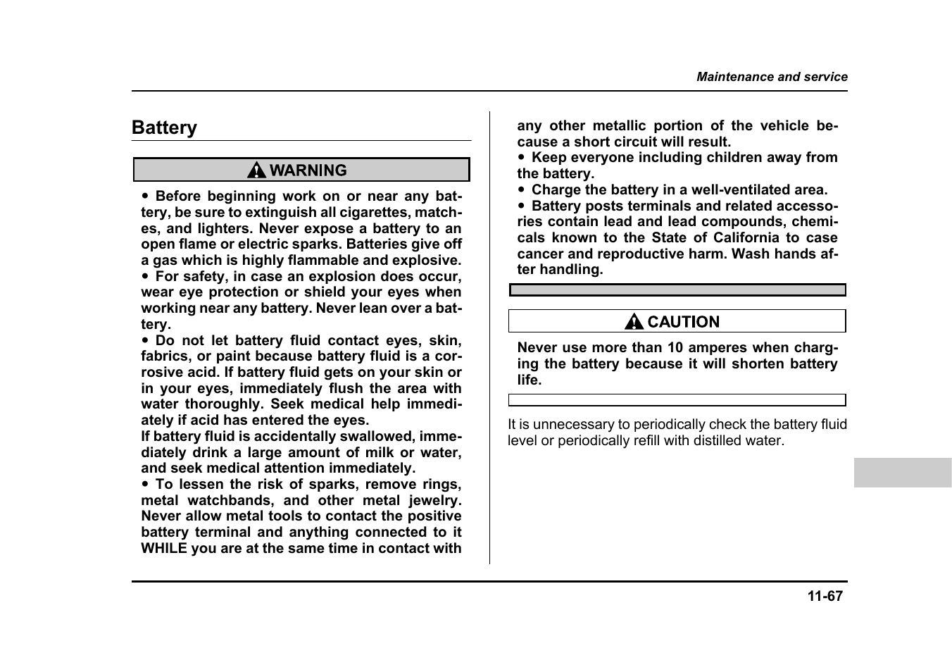 Battery | Subaru 2005 Legacy User Manual | Page 566 / 627