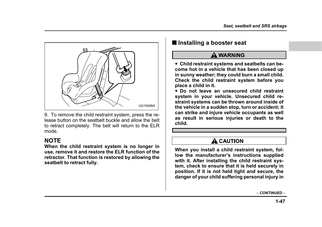 Subaru 2005 Legacy User Manual | Page 78 / 627