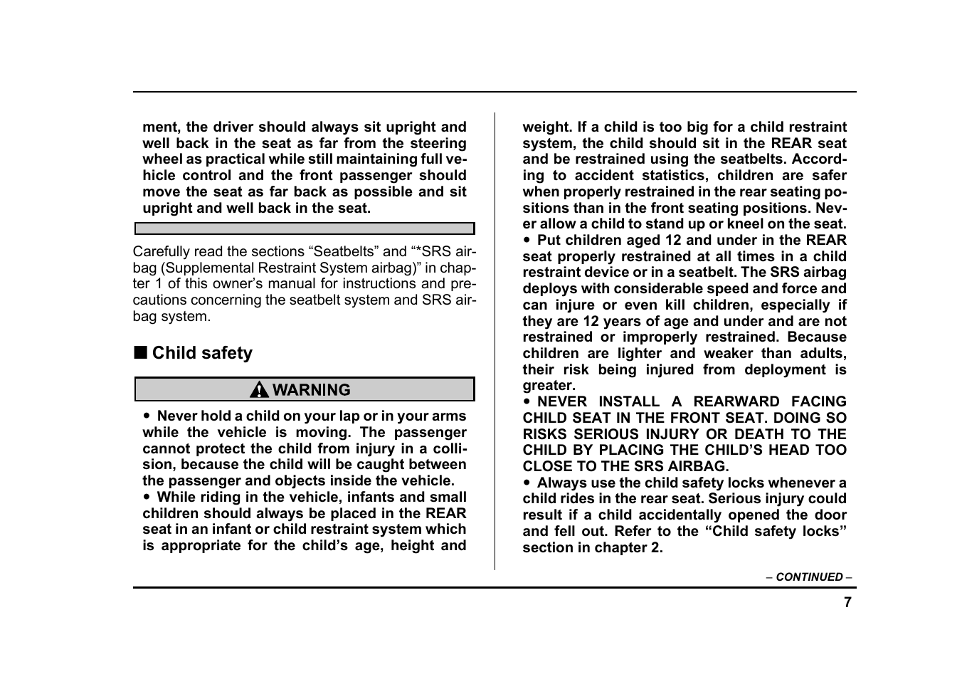 Subaru 2005 Impreza User Manual | Page 10 / 507